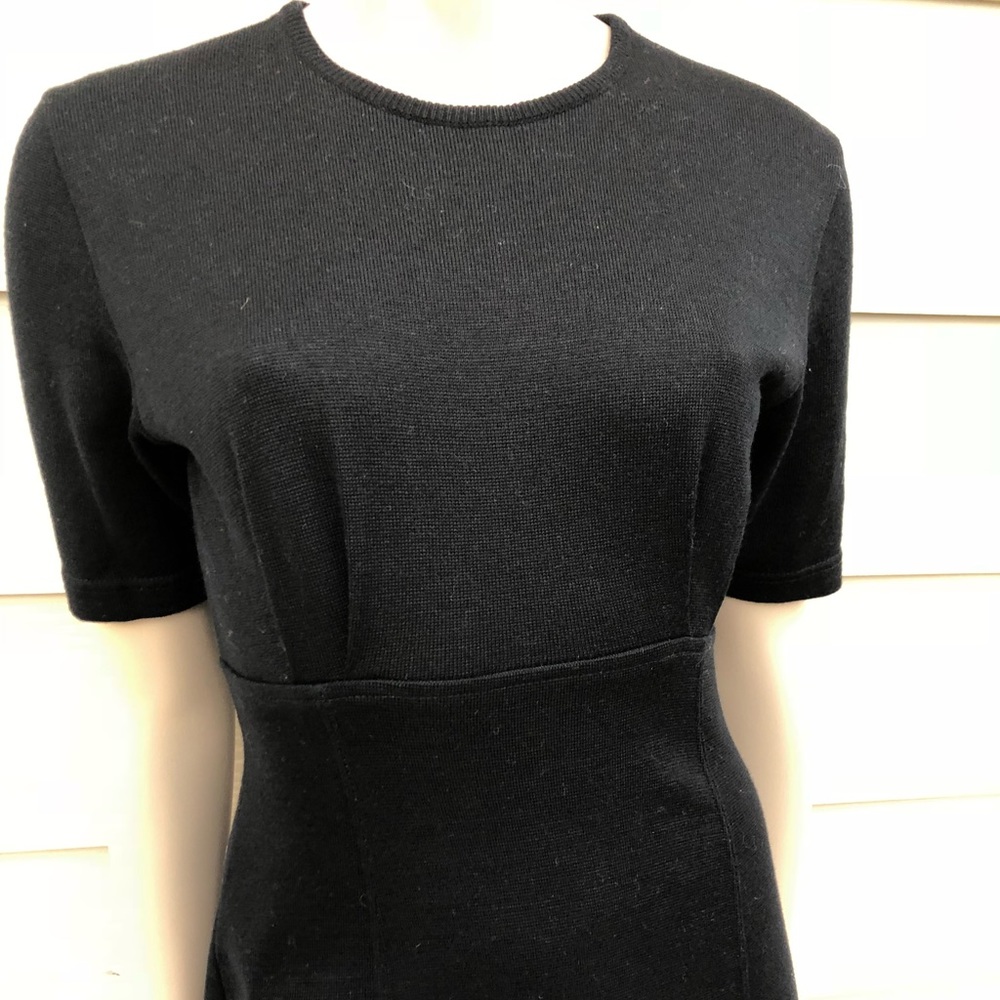 Outlander Petites Solid Black Wool Knit Dress - image 6